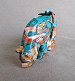 Zuni Turquoise & Spiny Oyster Bear Fetish Carving by Kenric Laiwakete C4879