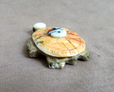 Zuni Spiny Oyster Shell & Marble Turtle w/ Sunface Carving by Darrin Boone C4759