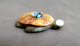 Zuni Spiny Oyster Shell & Marble Turtle w/ Sunface Carving by Darrin Boone C4759