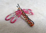 Native Zuni Adorable Beaded Dragonfly Bobby Pin for Hair by Pamela Lasiloo M0028