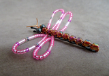 Native Zuni Adorable Beaded Dragonfly Bobby Pin for Hair by Pamela Lasiloo M396