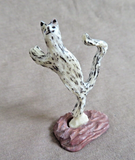 Native Zuni Antler Playful Cat Fetish Carving by Ruben Najera C4866