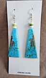 Native Santo Domingo Turquoise & Heishi Slab Hook Earrings by Lupe Lovato JE696