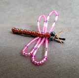 Native Zuni Adorable Beaded Dragonfly Bobby Pin for Hair by Pamela Lasiloo M396