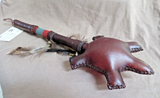 Native Navajo Handmade Rawhide Spirit Turtle Rattle by Larry Cly  M0035