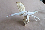 Native Zuni Antler Soaring Red Headed Stork Fetish Carving by Ruben Najera C4881