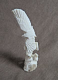 Native Zuni Antler Amazing  Four Eagle Fetish Carving by Lewis Malie  - C4884