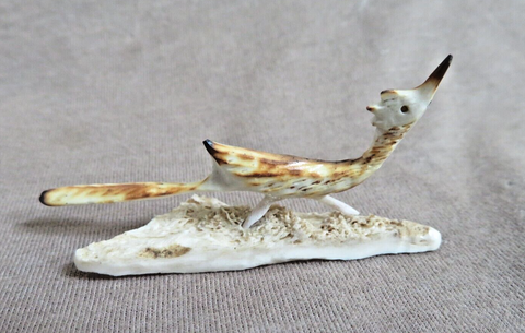 Native Zuni Antler Mini Roadrunner Fetish Carving by Ruben Najera C4867