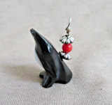 Zuni Black & White Marble Penguin Fetish Pendant by Calvert Bowannie JP292