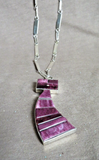 Navajo Sterling Silver & Sugilite Yei Pendant w 18" Chain by Harold Smith JN521