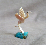 Native Zuni Mother of Pearl Mini Flamingo Fetish Carving by Ruben Najera C4829