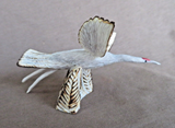 Native Zuni Antler Soaring Red Headed Stork Fetish Carving by Ruben Najera C4881