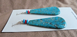 Native Santo Domingo Turquoise & Heishi Slab Hook Earrings by Lupe Lovato JE698