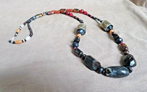 Native Navajo Multi-stone Symmetrical 32" Necklace by Arabella Saltwater JN514