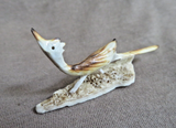 Native Zuni Antler Mini Roadrunner Fetish Carving by Ruben Najera C4867