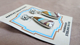 Native Navajo Multi-stone Inlay & Sterling Silver Post  Earrings  - JE692