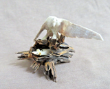 Native Zuni Antler Eagle w/ trapped Mouse Fetish Carving by Ruben Najera C4874