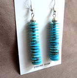 Native Zuni Turquoise Stack Hook Earrings by  Emory Calabaza JE668