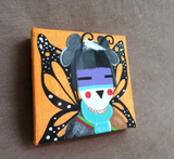 Native Hopi Miniature Butterfly Kachina Painting by Brandon Polivema M392