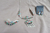 Zuni Sterling & Rainbow Petit Point Necklace, Bracelet & Earrings by HH JN520