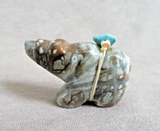 Native Zuni Picasso Marble Mini Bear Carving Fetish by  LaVies Natewa C4860