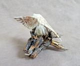 Native Zuni Antler Eagle w/ trapped Mouse Fetish Carving by Ruben Najera C4874