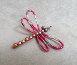 Native Zuni Adorable Beaded Dragonfly Bobby Pin for Hair by Pamela Lasiloo M0027