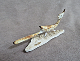 Native Zuni Antler Mini Roadrunner Fetish Carving by Ruben Najera C4867