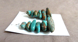 Navajo Kingman Turquoise Heavy Stack Hook Earrings by native artist JE671