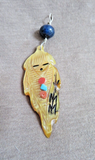 Zuni Gold Tip Mother of Pearl Maiden  w Eagle Pendant by Gloria Chattin JP293