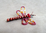 Native Zuni Adorable Beaded Dragonfly Bobby Pin for Hair by Pamela Lasiloo M397