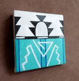 Native Hopi Miniature Hopi Symbols Painting by Brandon Polivema M393