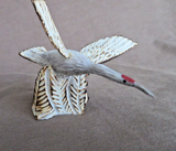 Native Zuni Antler Soaring Red Headed Stork Fetish Carving by Ruben Najera C4881