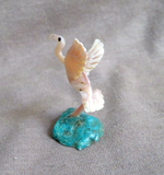 Native Zuni Mother of Pearl Mini Flamingo Fetish Carving by Ruben Najera C4829