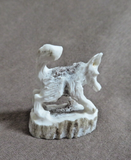 Native Zuni Antler Mini Wolf Fetish Carving by Lewis Malie - C4882