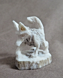 Native Zuni Antler Mini Wolf Fetish Carving by Lewis Malie - C4882