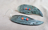 Zuni Black Tip Mother of Pearl Corn Maiden Earrings by Gloria Chattin JE689