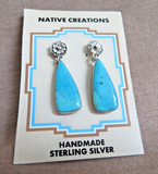 Native Navajo Multi-stone Inlay & Sterling Silver Post  Earrings  - JE692