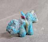 Zuni Calming Kingman Turquoise Horse Mustang Fetish Carving by Daryl Shack C4889