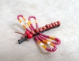 Native Zuni Adorable Beaded Dragonfly Bobby Pin for Hair by Pamela Lasiloo M397