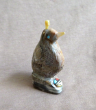 Zuni Picasso Marble Quail w/ Sunface Fetish Carving by Darrin Boone  C4344