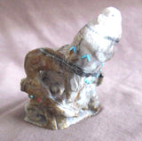 Zuni Museum Quality Picasso Marble Chakwaina Kachina by Derrick Kaamasee C834
