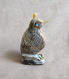 Zuni Picasso Marble Quail w/ Sunface Fetish Carving by Darrin Boone  C4344