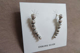 Native Navajo Hand Made Sterling Stud Funky Hook Earrings by Irvin Tsosie JE610