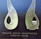 Native Navajo Hopi Style Sterling Overlay Hook Earrings by Sonny Gene JE0420