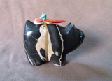 Native Zuni Egyptian Marble Bobcat Fetish by Leland Boone & Daphne Quam C4185