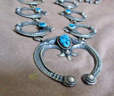 Navajo Sterling Squash Blossom Naja Necklace & Earrings by E L Billah JN361