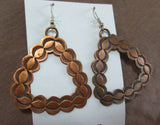 Native Navajo Copper Large Triangle Hook Earrings by Doug Etsitty JE0447