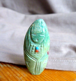 Zuni  Royston Turquoise Maiden Fetish Carving by Mike Yatsattie  C4351